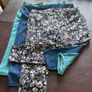 Floral and Solid Jeggings Set - OX 14W